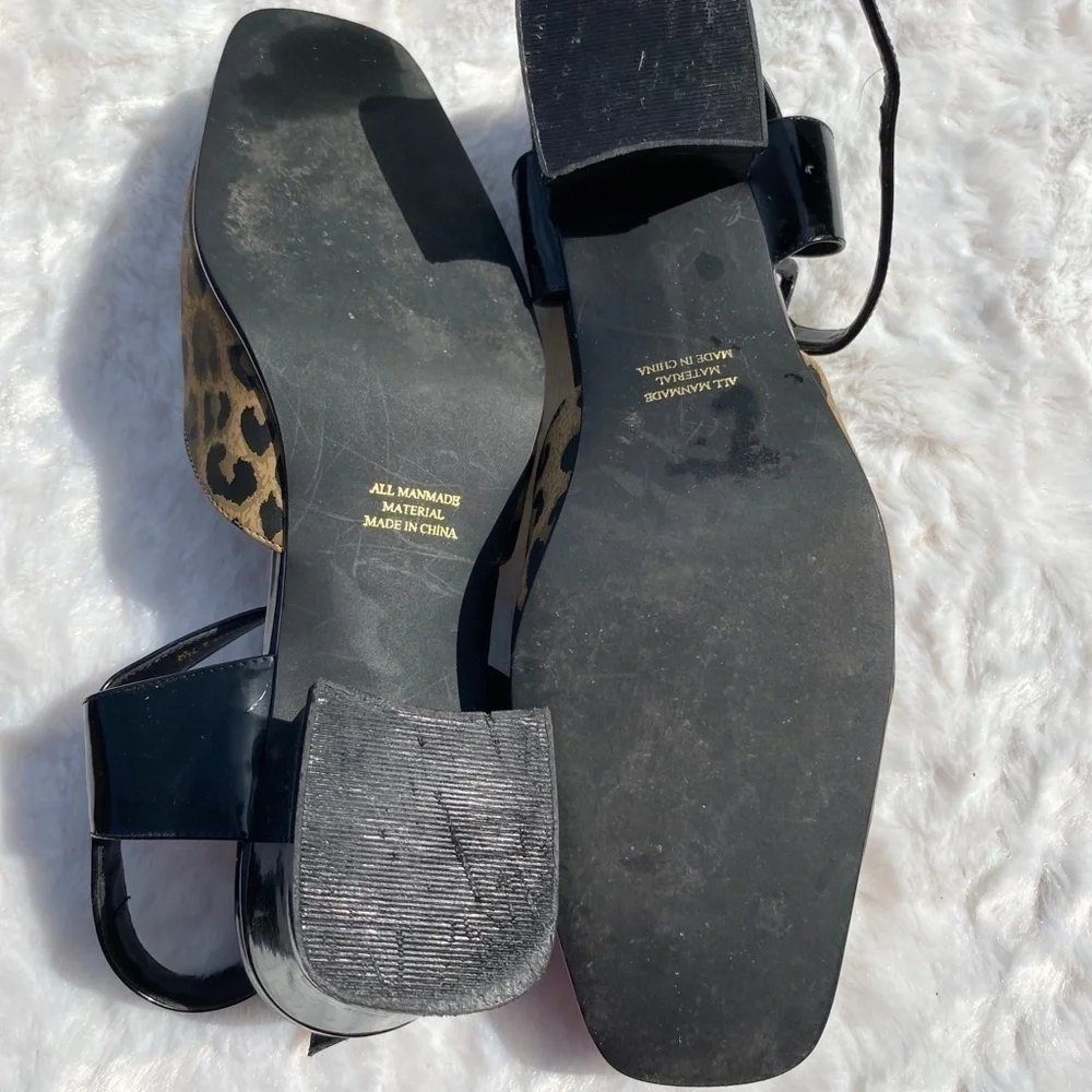 Leopard sling back shoe 7 1/2 W